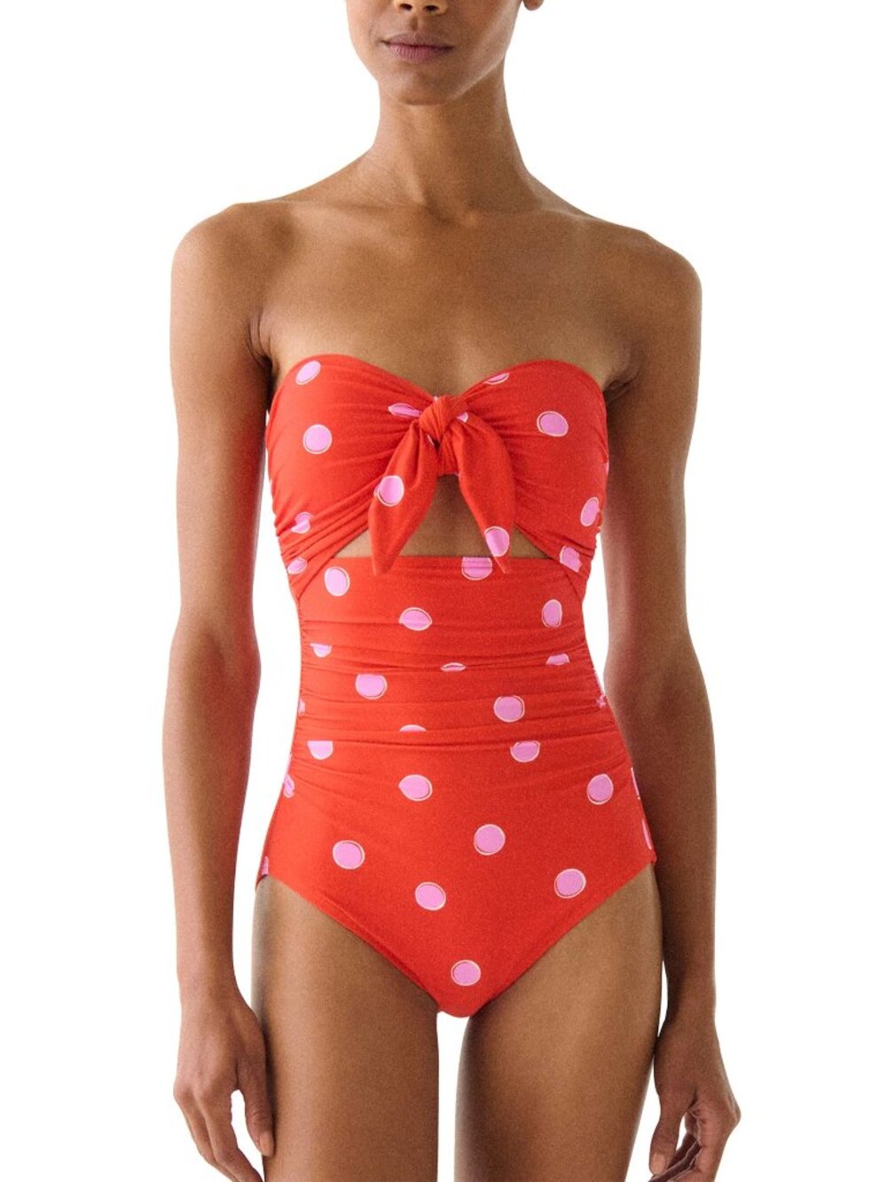 kate spade Red Polka Dot One-Piece Swimsuit with Pink Dots